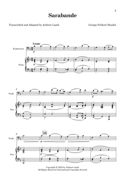 George Frideric Handel | Sarabande | for Euphonium image number null