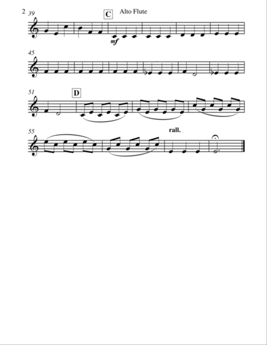 Trio for Flute Choir (Flute; Alto Flute and Bass Flute) - Easy/Beginner Woodwind Trio scores gallery preview page 5