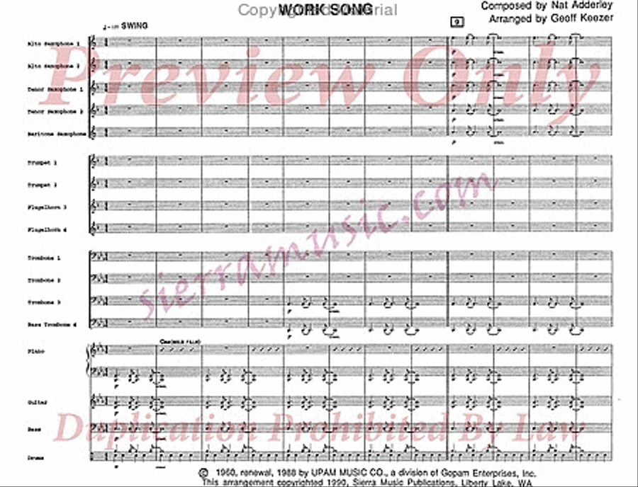 Work Song Jazz Ensemble scores gallery preview page 2
