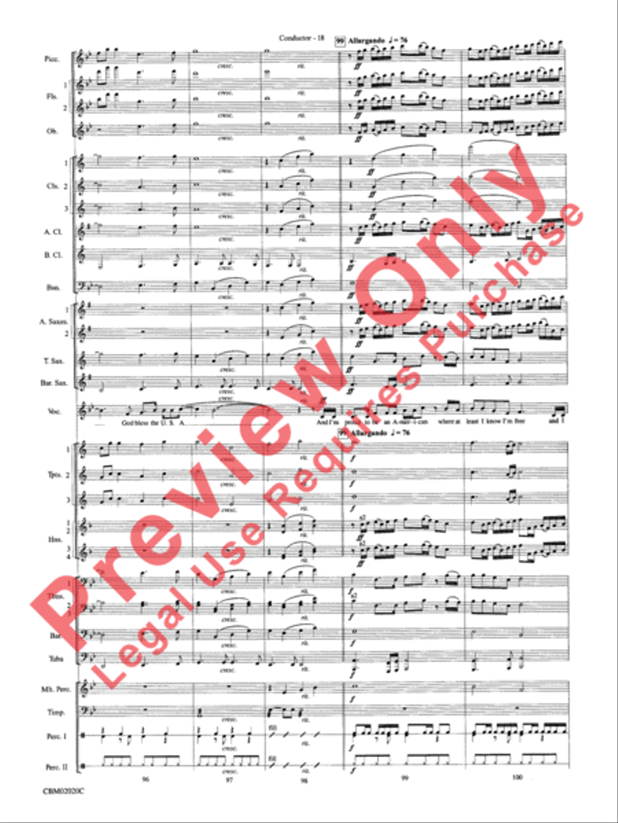 The Ultimate Patriotic Sing-Along Concert Band scores gallery preview page 21