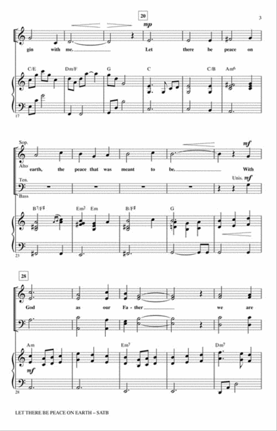 Let There Be Peace On Earth Choir scores gallery preview page 3