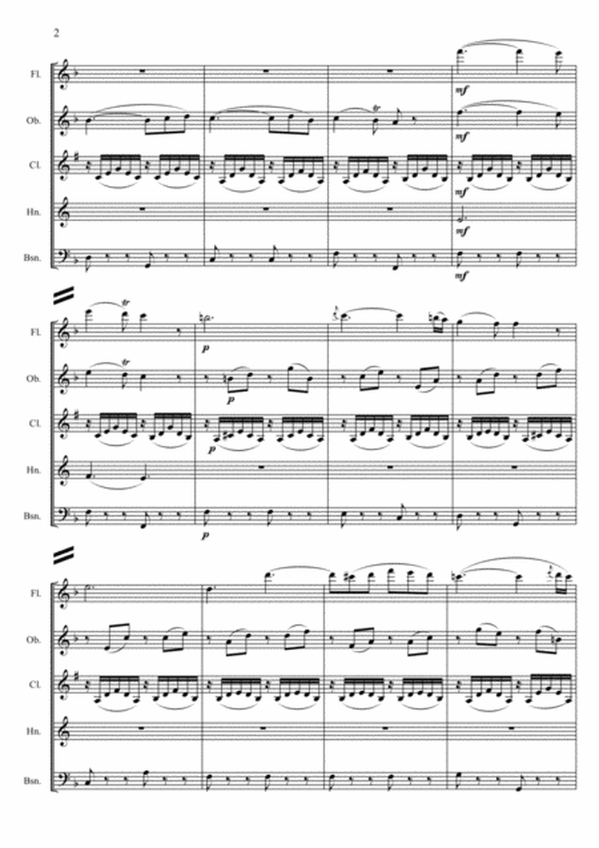 W. A. Mozart - Laudate Dominum from 'Vesperae solennes de confessore', arr. for Woodwind Quintet image number null