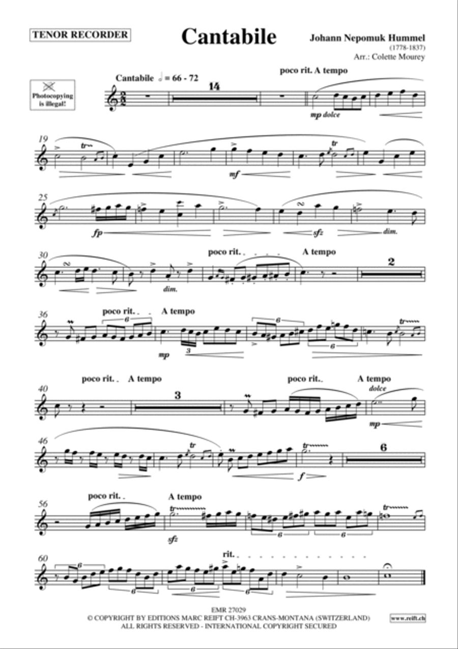 Cantabile Tenor Recorder scores gallery preview page 2