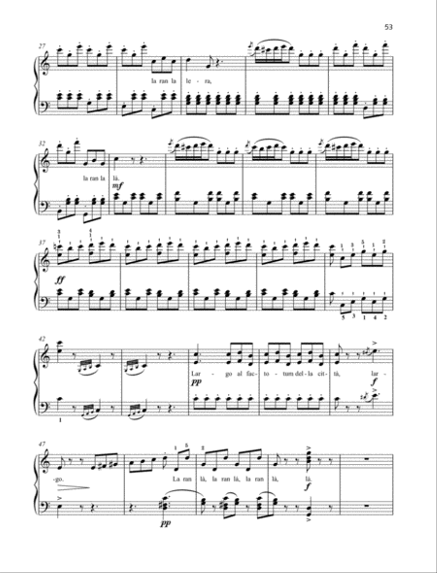 Largo al factotum Piano Solo scores gallery preview page 2