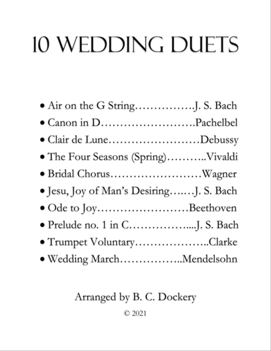 10 Wedding Duets for 2 Flutes and Piano Flute Duet scores gallery preview page 2