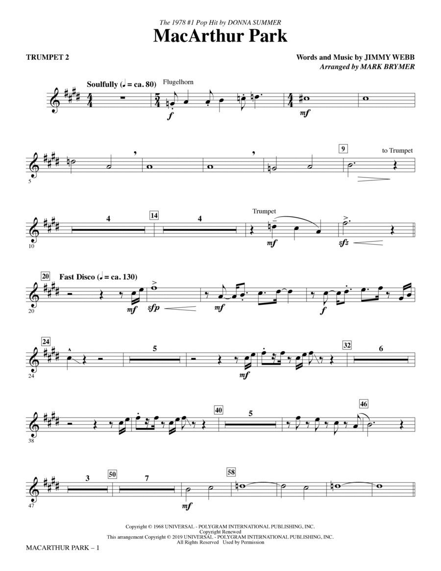 Book cover for MacArthur Park (arr. Mark Brymer) - Trumpet 2