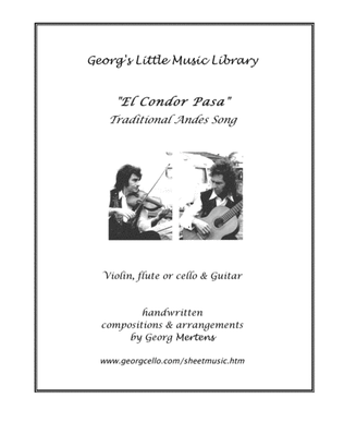 Book cover for El Condor Pasa for cello / violin & guitar