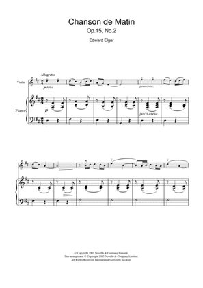 Chanson De Matin Opus 15, No. 2