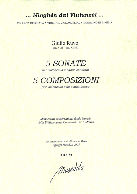 5 Cello Sonatas and 5 Solo Cello Pieces (Manuscript, I-Mc)