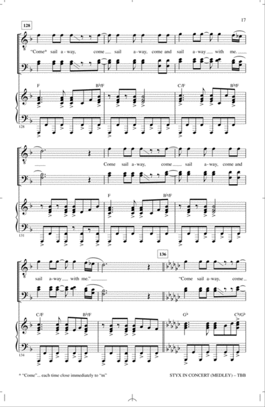 Styx In Concert (Medley) 3-Part scores gallery preview page 16
