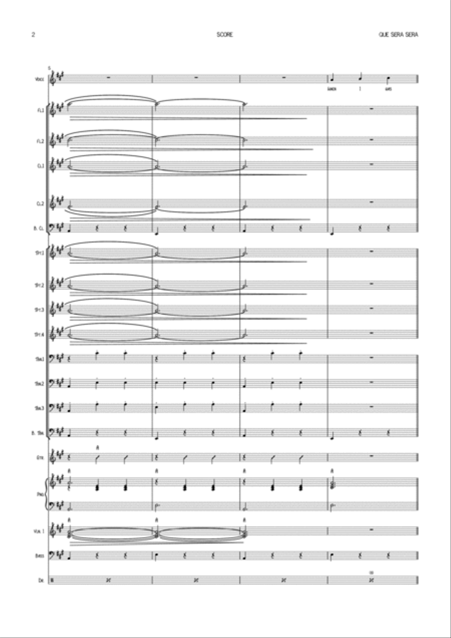 Que Sera, Sera (whatever Will Be, Will Be) Jazz Ensemble scores gallery preview page 2