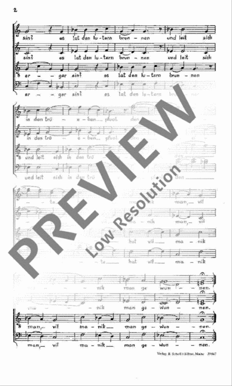 Fünf Chorlieder 4-Part scores gallery preview page 3
