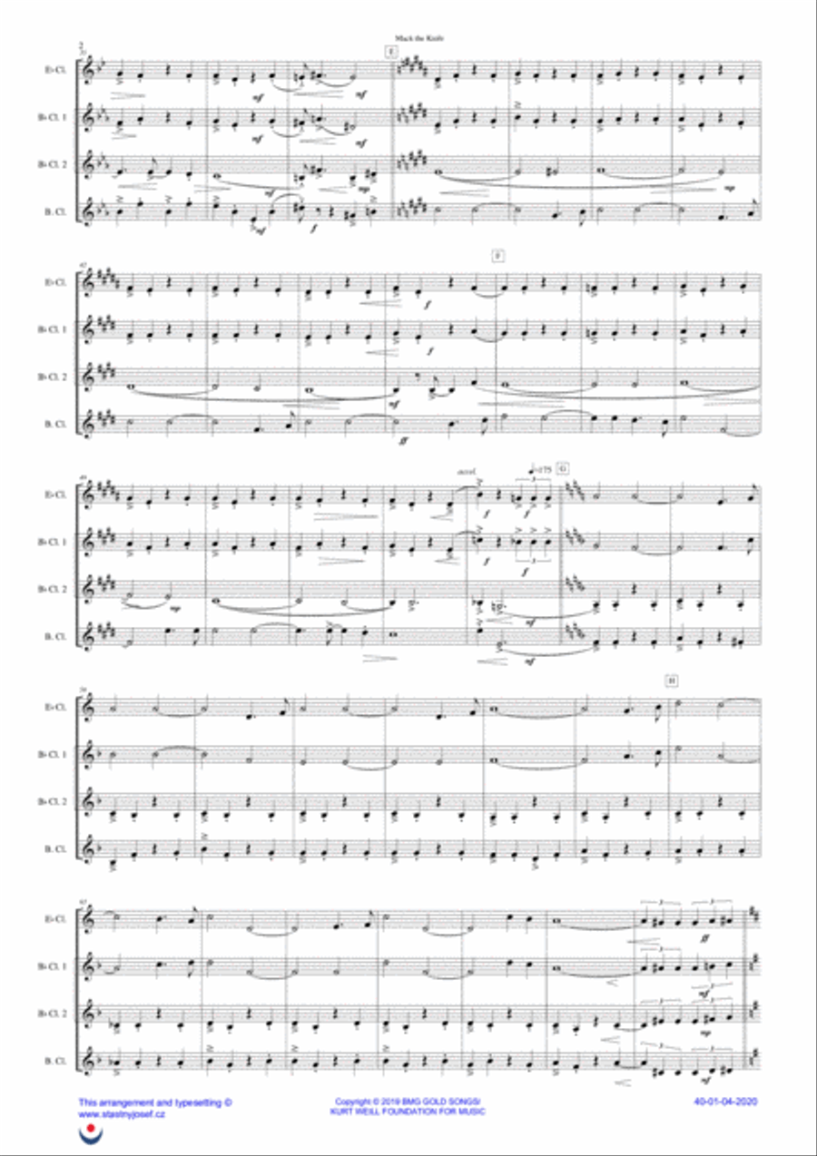 Mack The Knife Woodwind Quartet scores gallery preview page 2