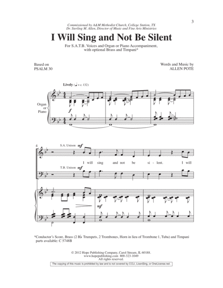 I Will Sing and Not Be Silent image number null