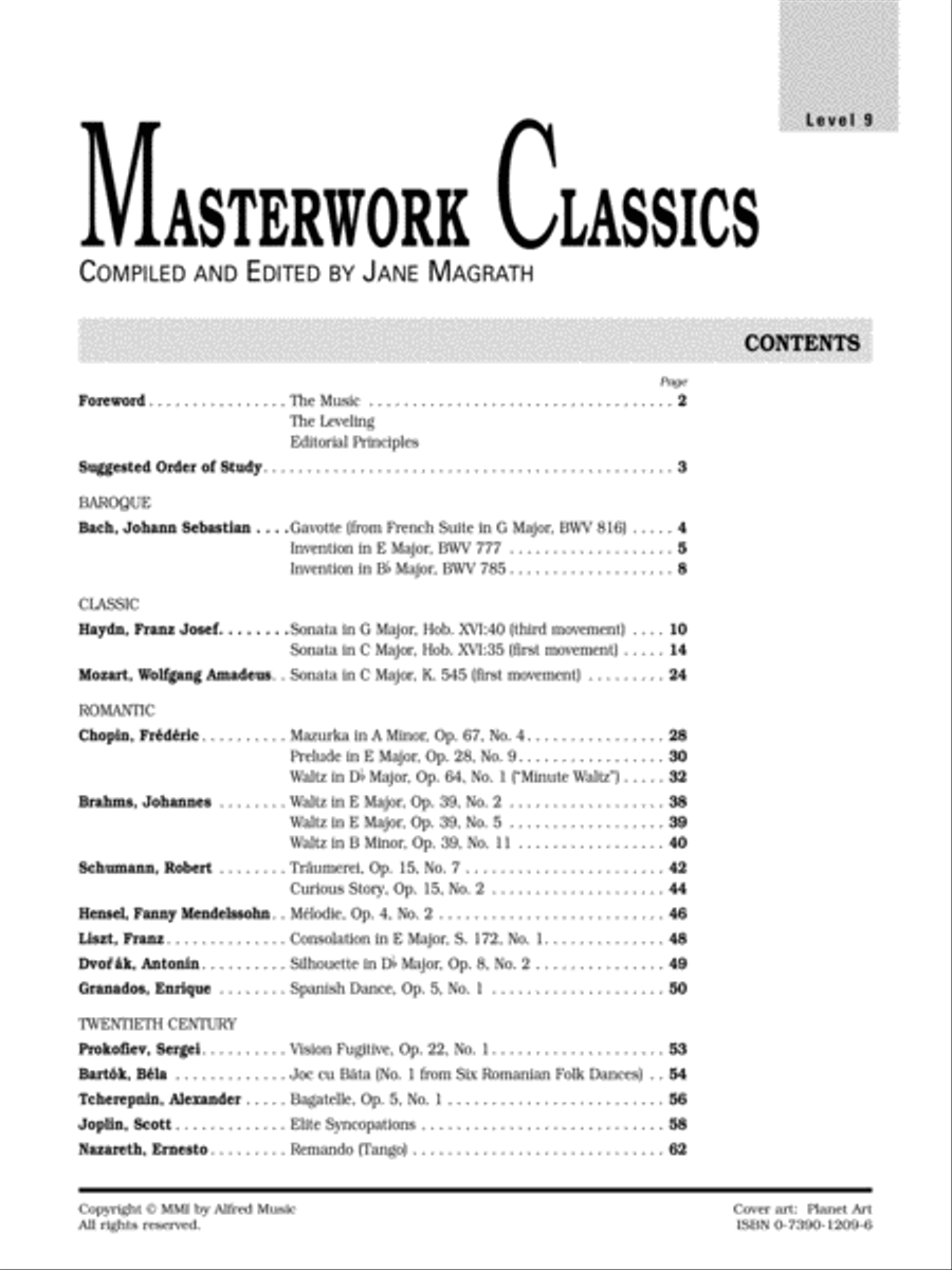 Masterwork Classics Piano Solo scores gallery preview page 2