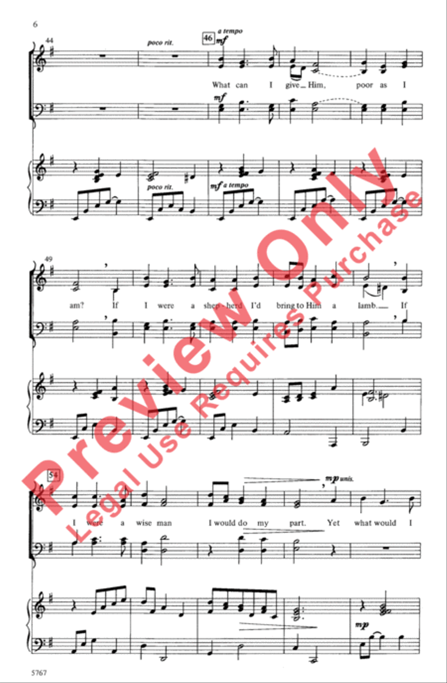 Winter Carol 4-Part scores gallery preview page 6