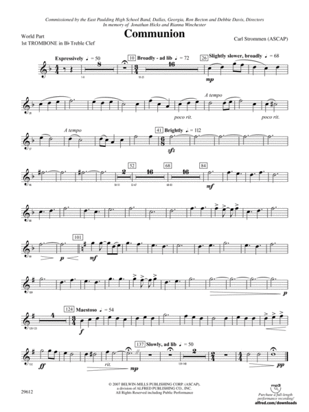 Communion: (wp) 1st B-flat Trombone T.C.