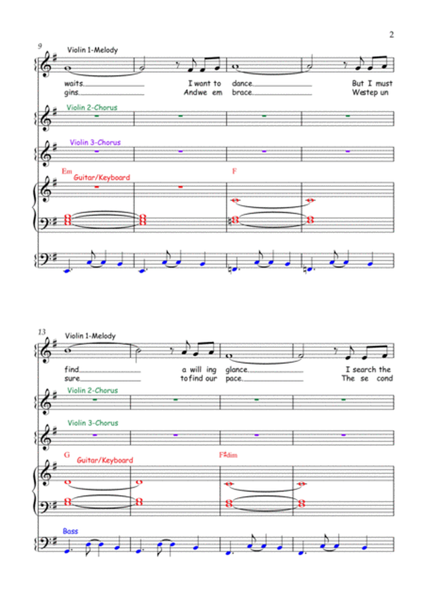 Cabeceo - Music score for tango ensemble (violin, guitar/keyboards, bass) image number null