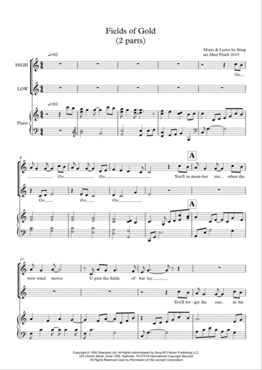 Fields Of Gold 2-Part scores gallery preview page 1