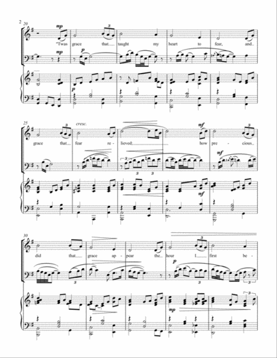 Amazing Grace Piano Trio scores gallery preview page 2