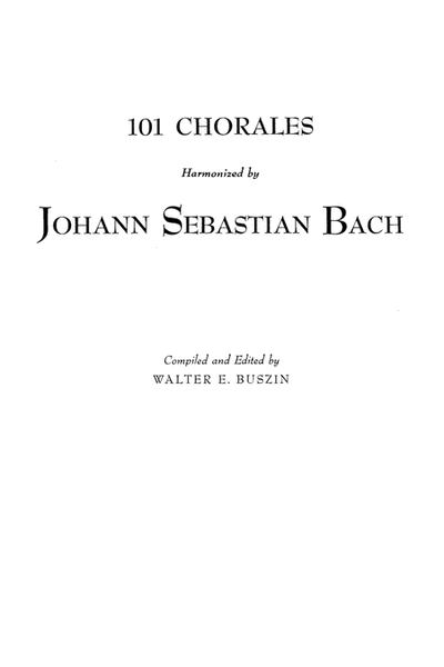 101 Chorales Harmonized by Johann Sebastian Bach