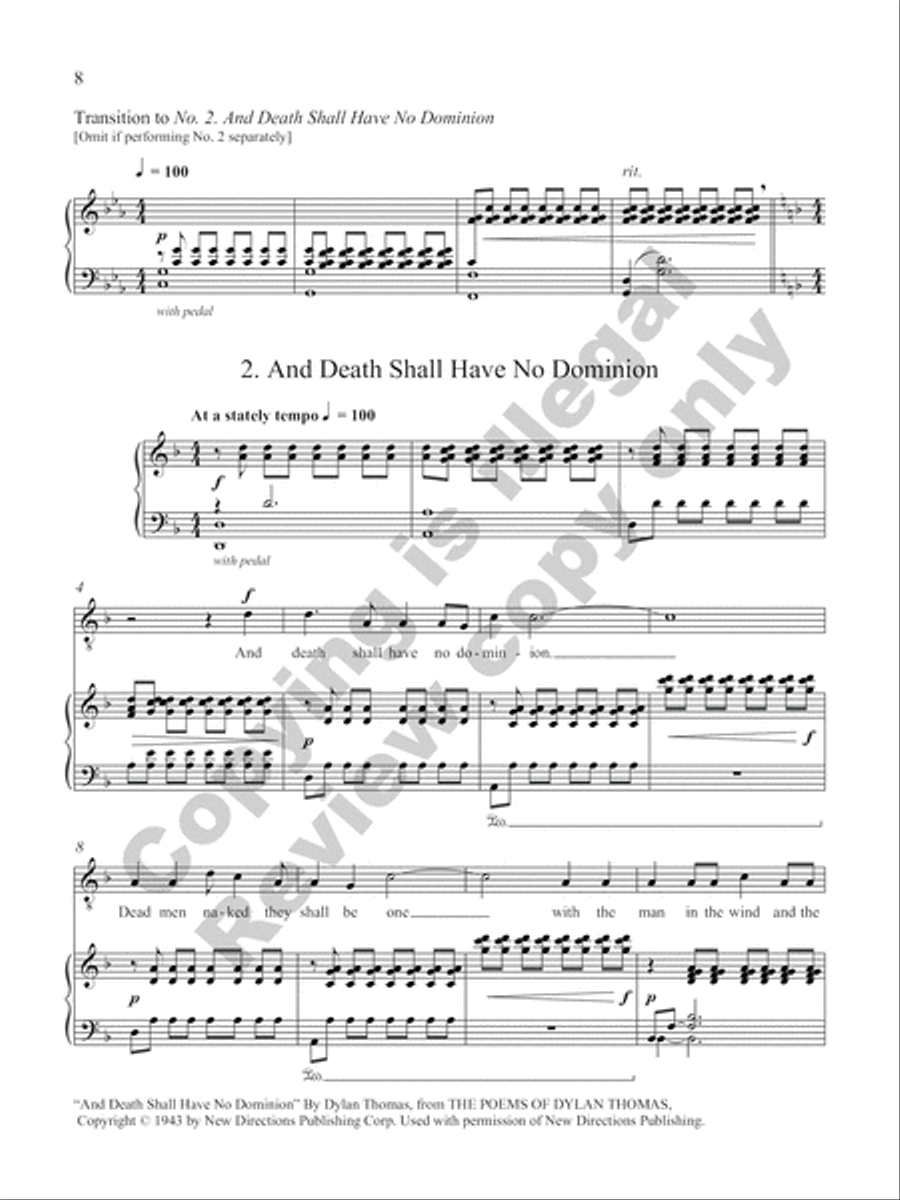 The Dying of the Light: Musical Settings of the Poetry of Dylan Thomas Cello scores gallery preview page 7