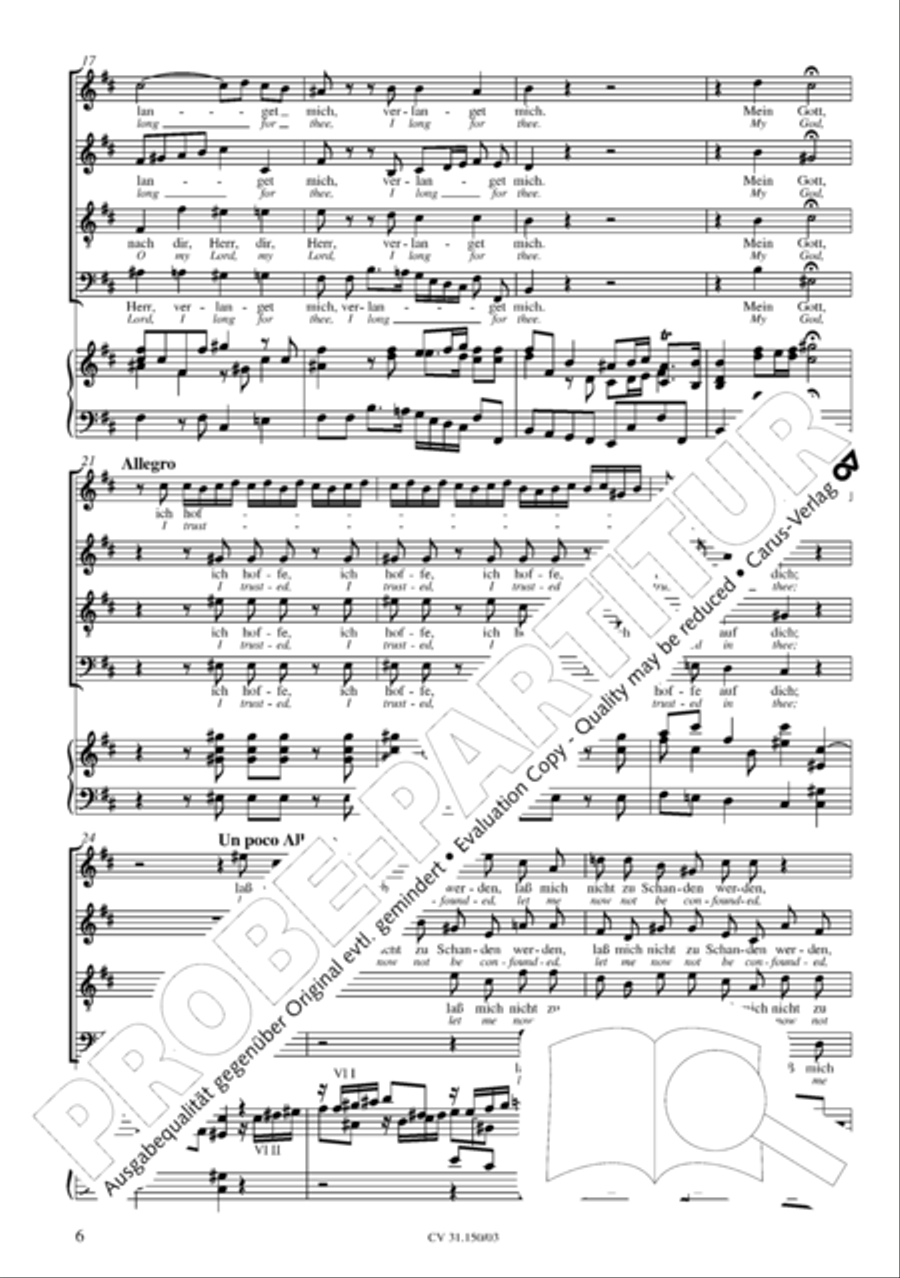 O my Lord, I long for thee (Nach dir, Herr, verlanget mich) 4-Part scores gallery preview page 7