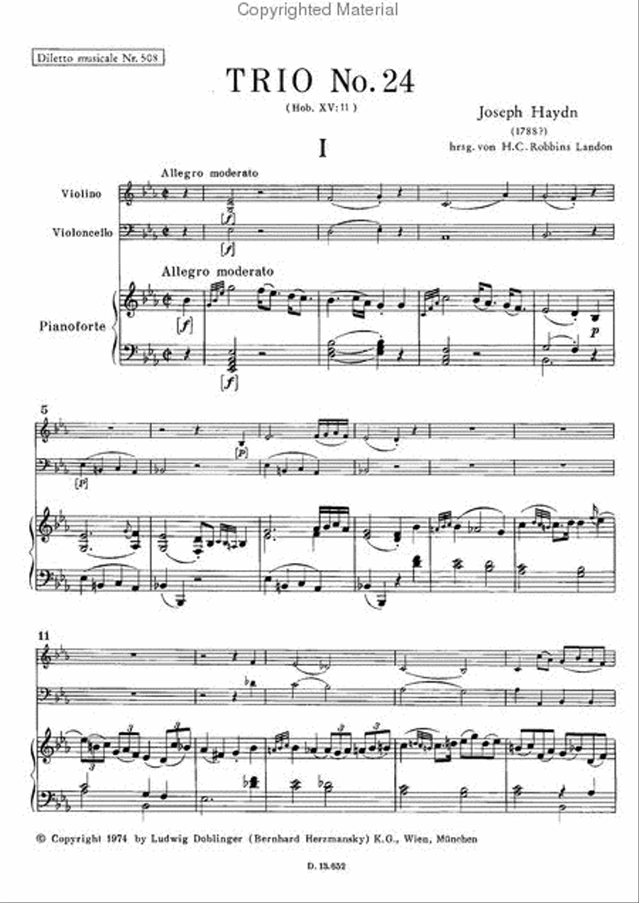 Klaviertrio Nr. 24 Es-Dur Piano Trio scores gallery preview page 2