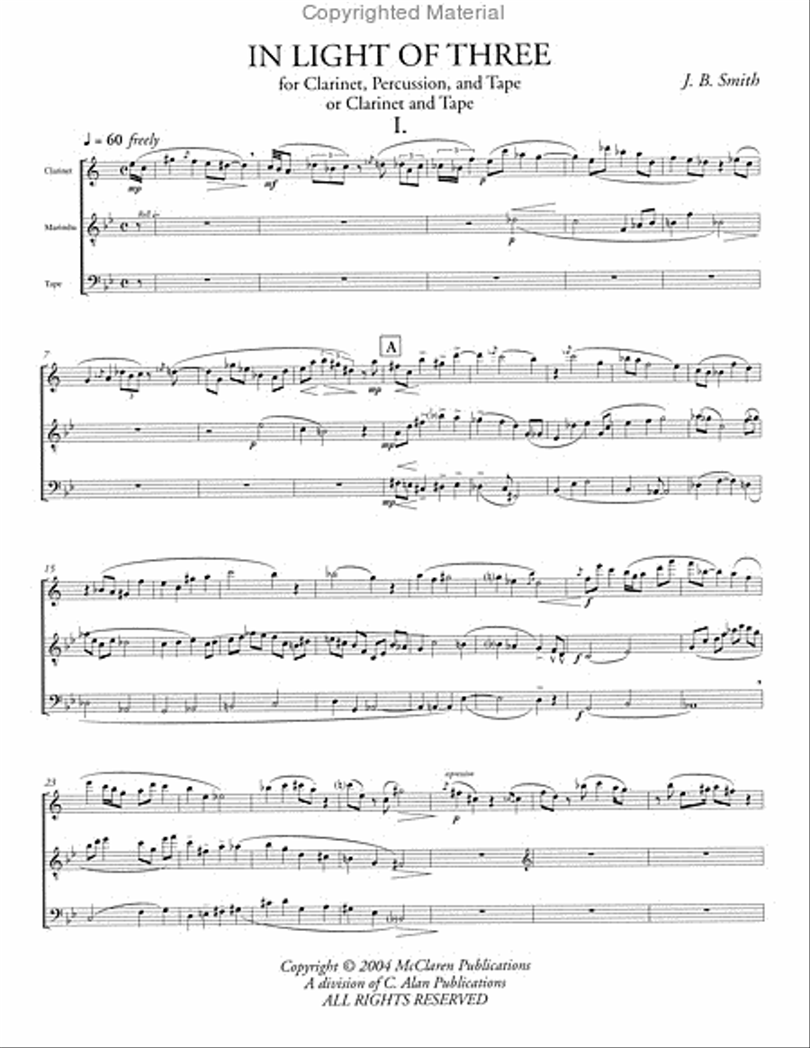 In Light of Three In Light of Three B-Flat Clarinet scores gallery preview page 2