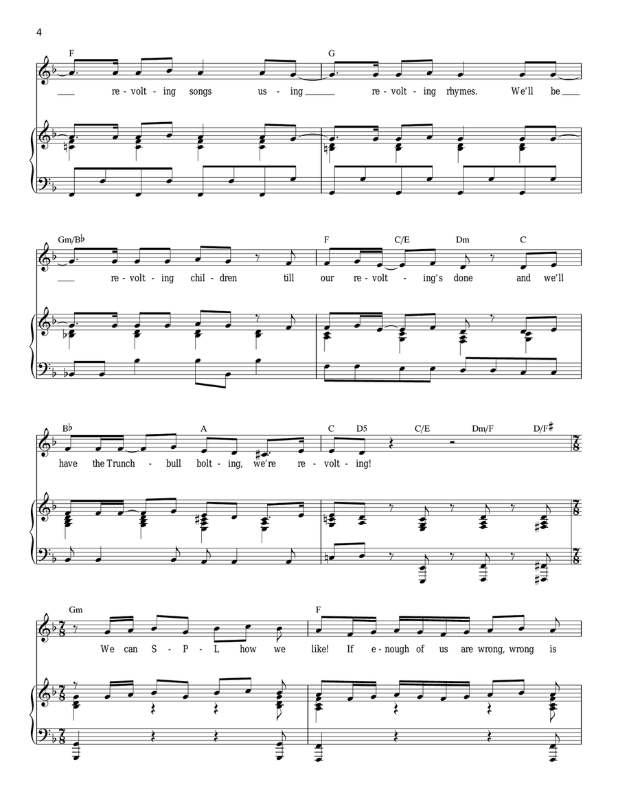 Revolting Children Revolting Children Piano, Vocal scores gallery preview page 4