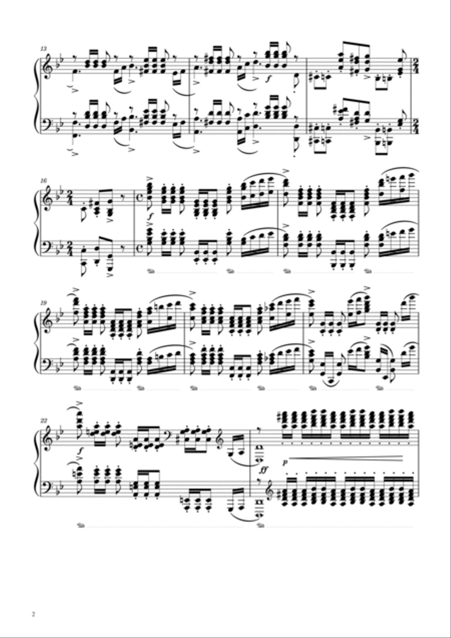 Prelude Opus 23 No. 5 in G Minor Piano Solo scores gallery preview page 2