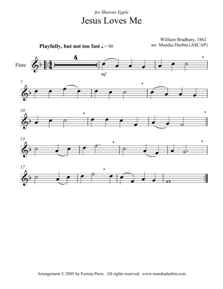 Three Easy Hymns for Flute and Piano (Jesus Loves Me, Holy Holy Holy, and O How I Love Jesus)