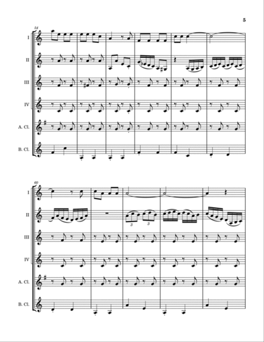 (Ghost) Riders In The Sky (A Cowboy Legend) Clarinet Quintet scores gallery preview page 6