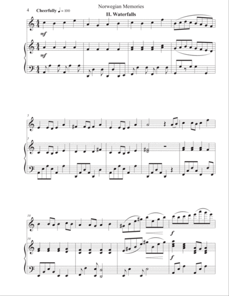 Norwegian Memories for Flute and Piano Flute Solo scores gallery preview page 5