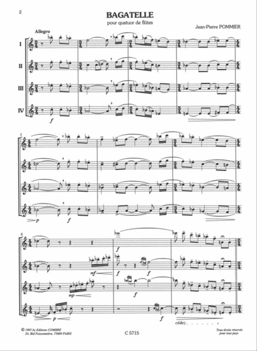 Bagatelle Bagatelle Flute Quartet scores gallery preview page 2