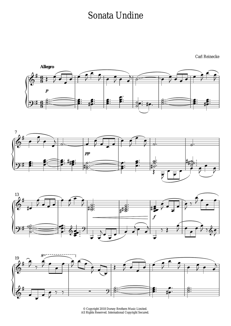 Sonata Undine Op. 167 Piano Solo scores gallery preview page 1