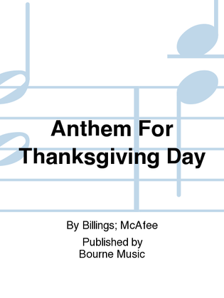 Book cover for Anthem For Thanksgiving Day
