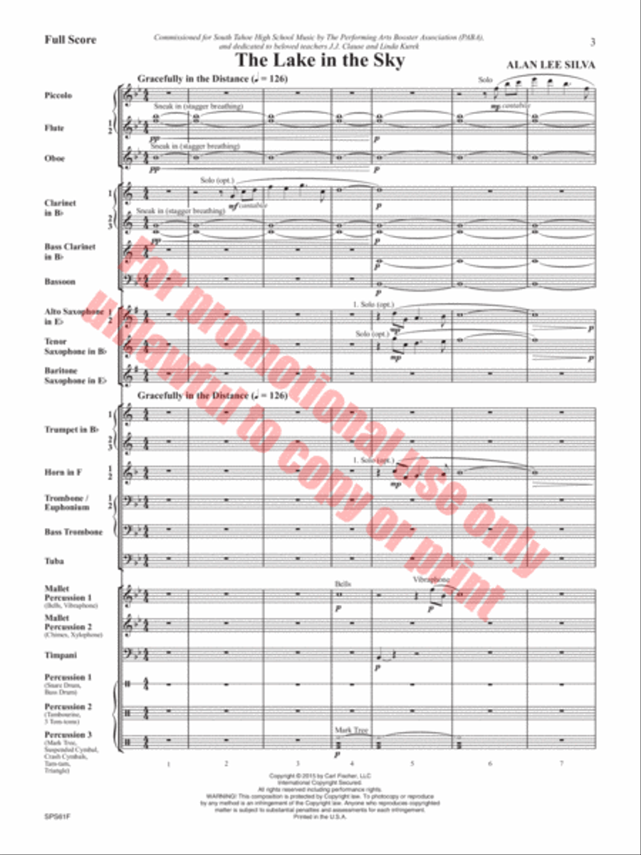 The Lake in the Sky The Lake in the Sky Concert Band scores gallery preview page 4