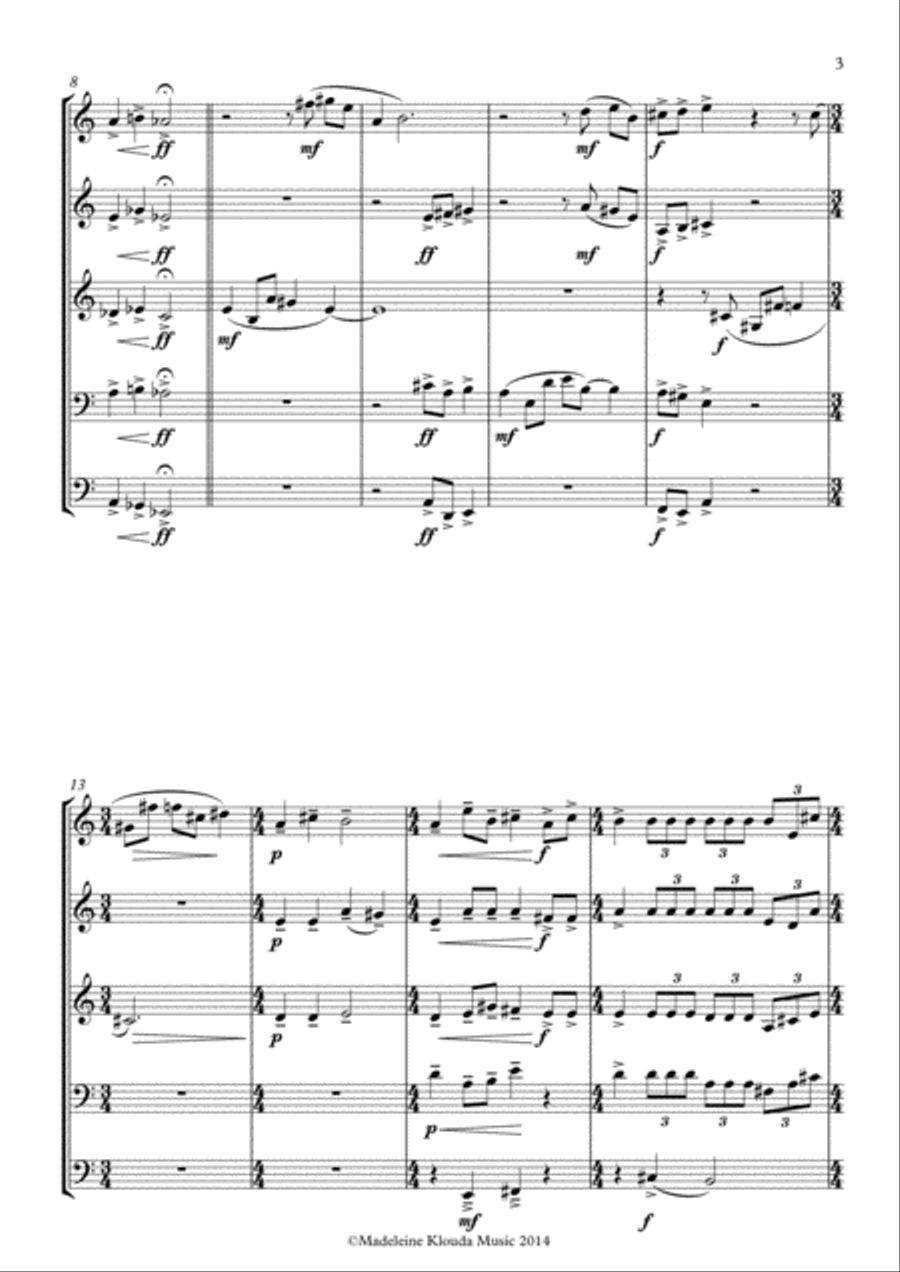 Fanfare to a New Beginning for Brass Quintet Brass Quintet scores gallery preview page 3