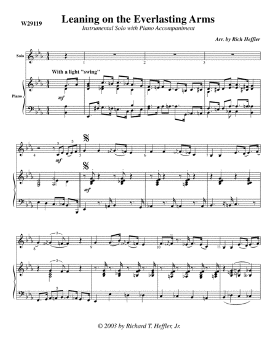 Leaning On The Everlasting Arms Violin Solo scores gallery preview page 1