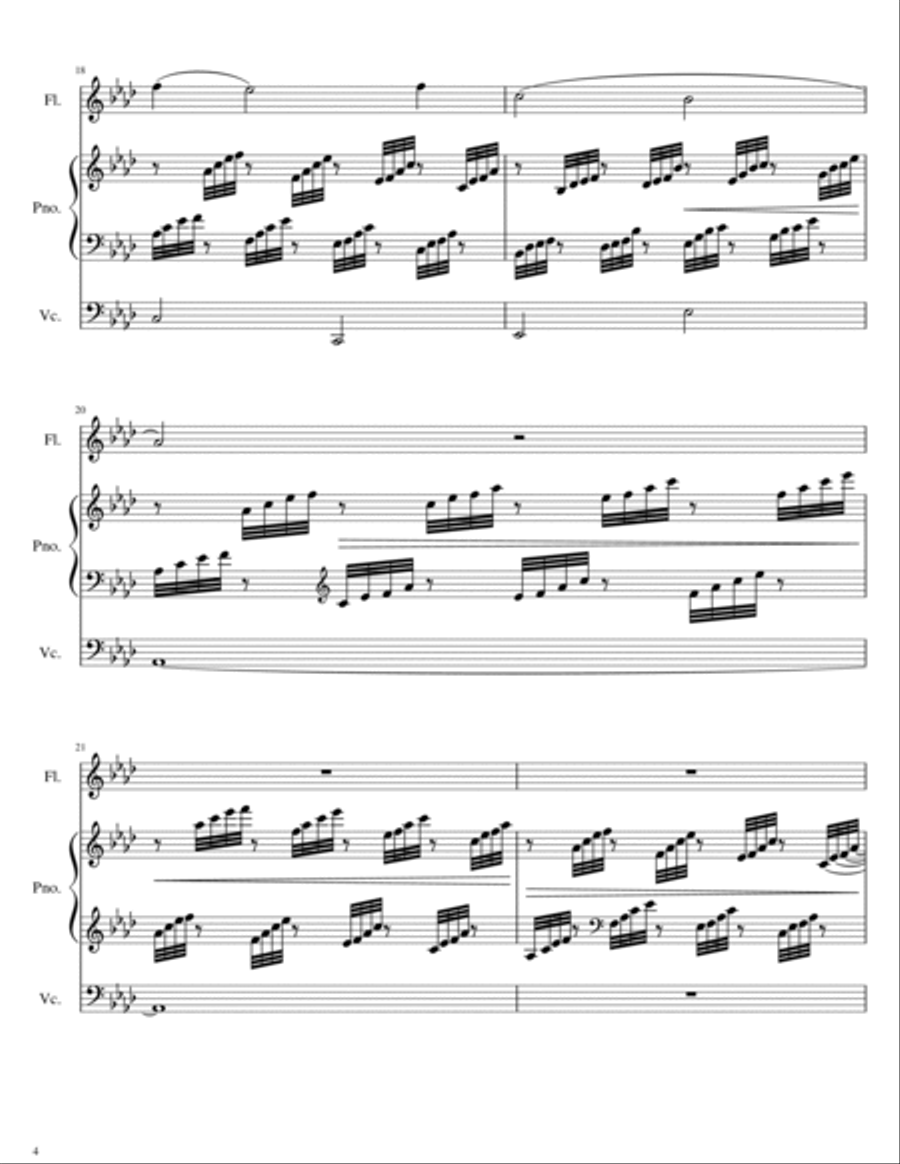 Crossing Jordan: Three Spirituals for flute, piano and cello Flute scores gallery preview page 6