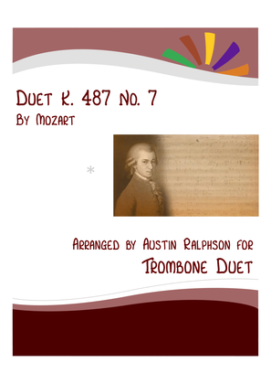 Book cover for Mozart K. 487 No. 7 - trombone duet / euphonium duet
