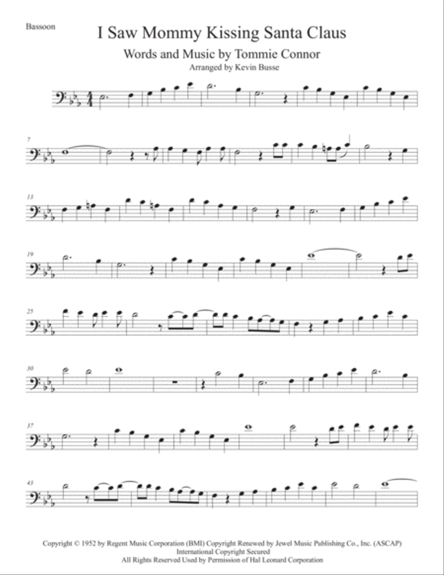 I Saw Mommy Kissing Santa Claus Bassoon Solo scores gallery preview page 1