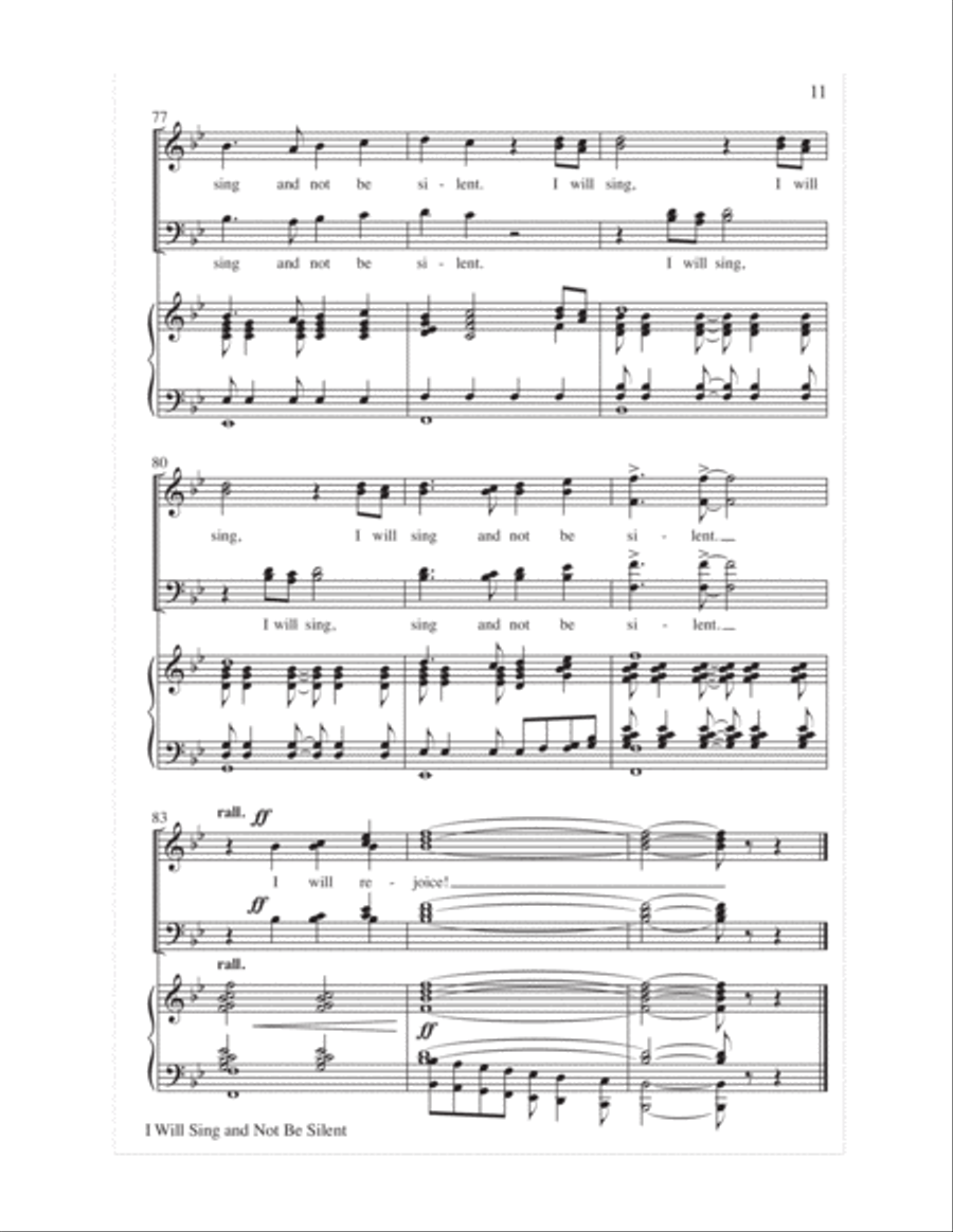 I Will Sing and Not Be Silent Choir scores gallery preview page 10