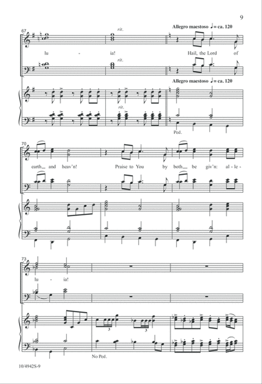 Christ the Lord Is Risen Today! 4-Part scores gallery preview page 9