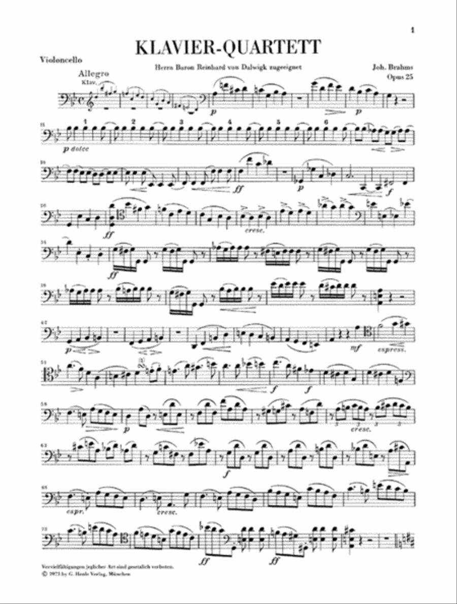 Piano Quartet G minor Op. 25 Piano Quartet scores gallery preview page 4