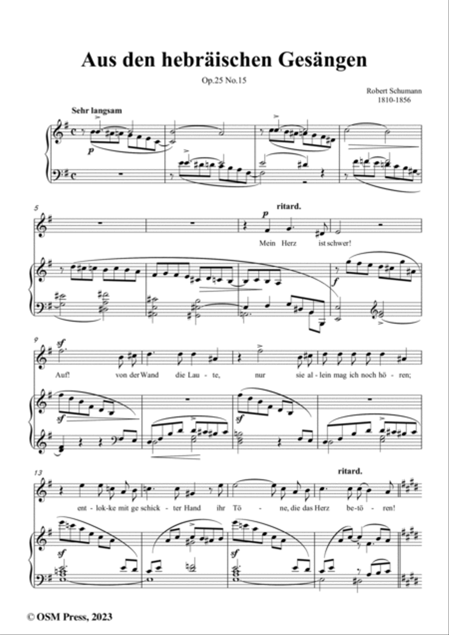 R. Schumann-Aus den hebräischen Gesängen,Op.25 No.15,in e minor Voice scores gallery preview page 2