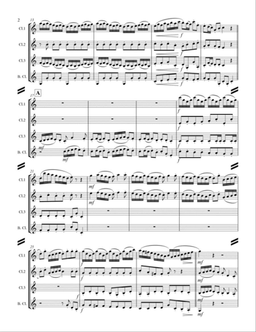 Arrival of the Queen of Sheba (for Clarinet Quartet) Clarinet Quartet scores gallery preview page 3