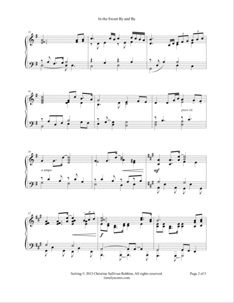 In the Sweet By and By Piano Solo scores gallery preview page 2