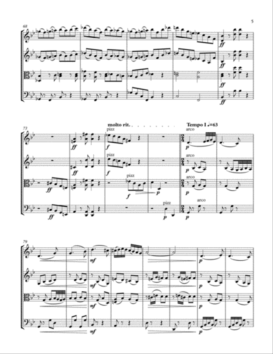 Romance and Allegro (string quartet) String Quartet scores gallery preview page 5